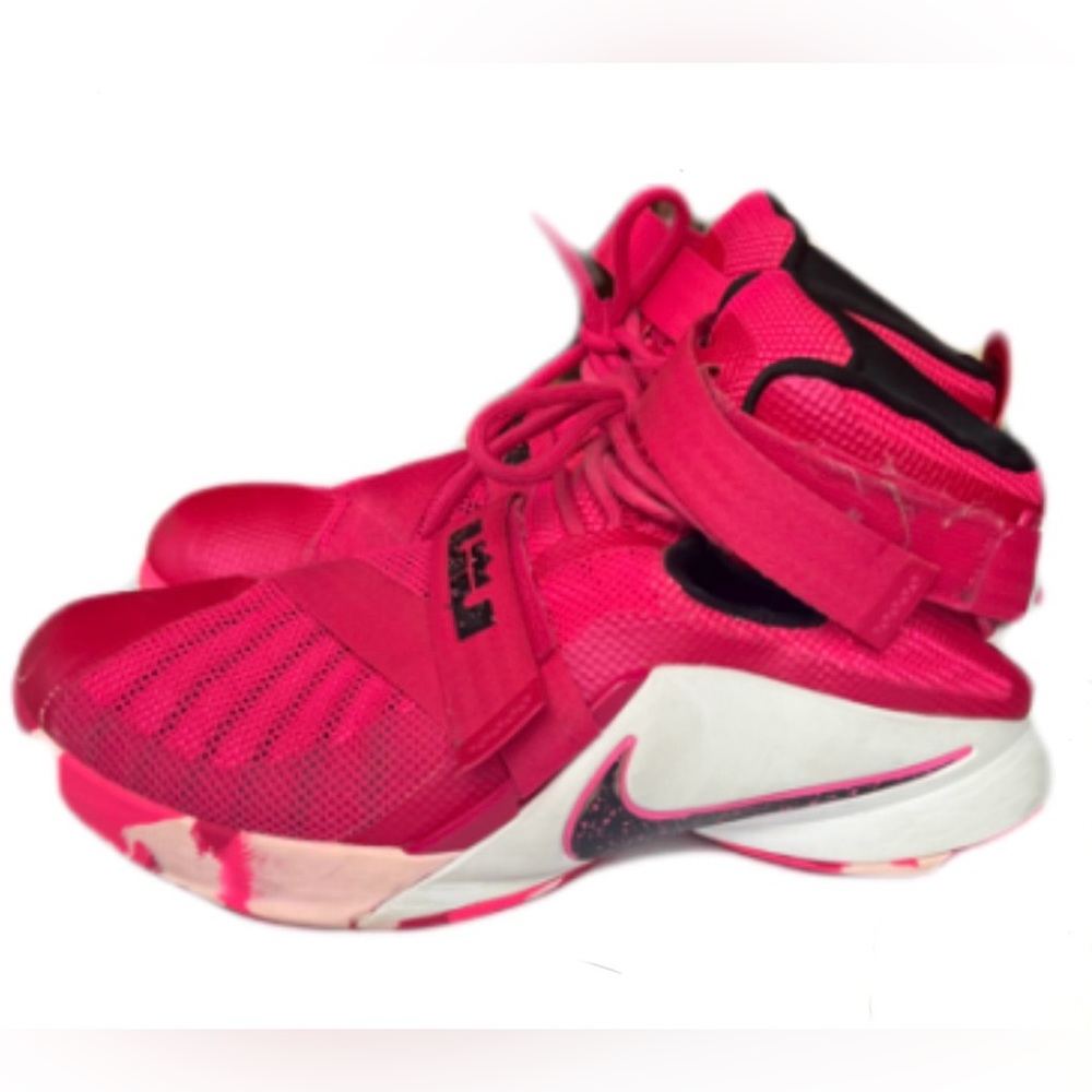 Pink Velcro & Lace Nike Basketball Women’s Shoes
